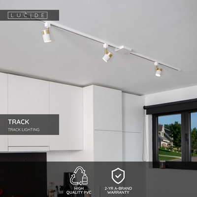 Lucide TRACK Track - 1-circuit Track lighting system - 1 meter - White (Extension)